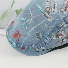 Y2K Washed Denim Newsboy Hat Beret Vintage Lightweight British Style Painter Hat