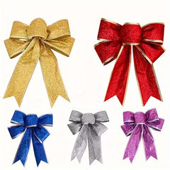 Christmas Ribbon Bows Tree Hanging Pendant Decoration Xmas Wreaths