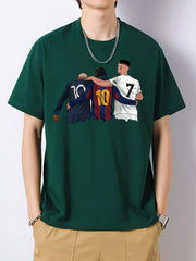 Men's Graphic Cotton Crew Neck Short Sleeve T-shirt