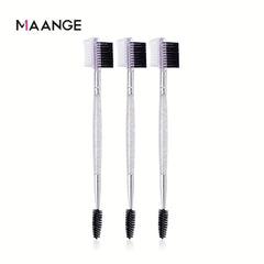 3-in-1 Eyebrow Eyelash Shaper Comb Makeup Brush Set