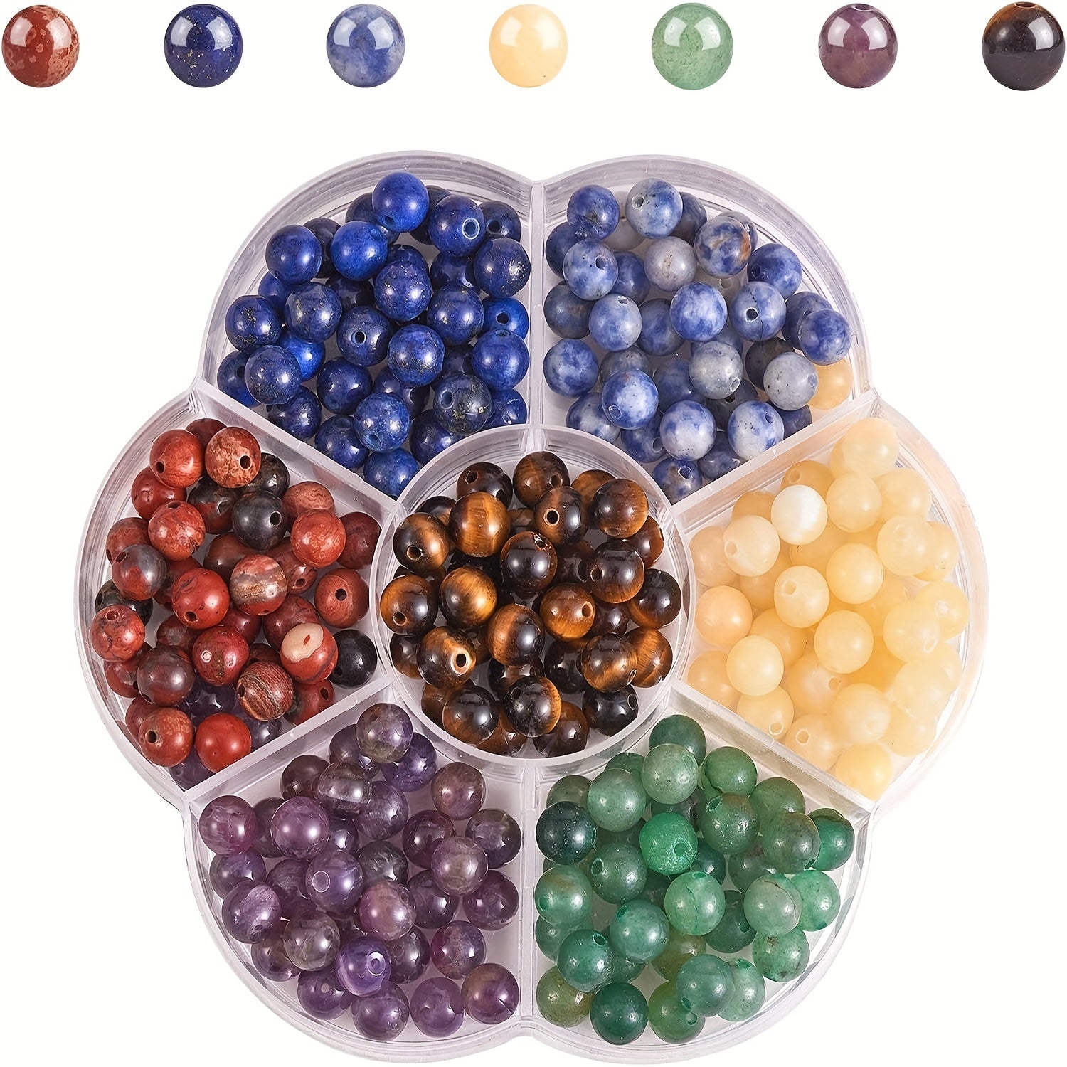 7 Chakra Natural Stone Beads Kit Mix Crystal Energy Healing Bulk Beads