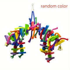 Colorful Parrot Toys Set - Bridges, Blocks, Ropes & More