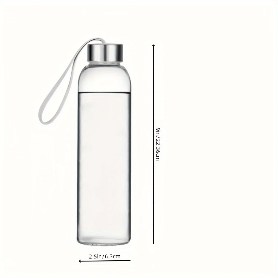 2pcs 16Oz Clear Glass Water Bottles With Rope Leakproof Glass Juice Bottle