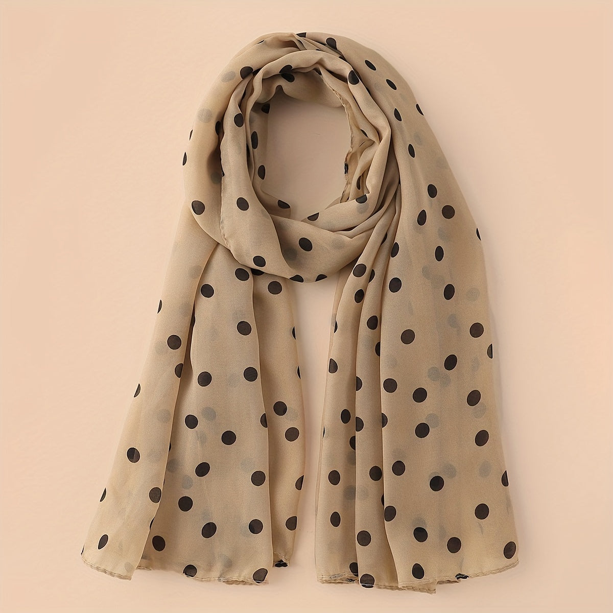 Polka Dot Chiffon Scarf Solid Shawl Head Wrap