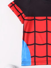 2pcs Toddler Boys Spider Graphic T Shirts & Shorts Set