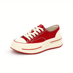 Women's Thick Bottom Canvas Casual Shoes Low Top Outdoor Shoes