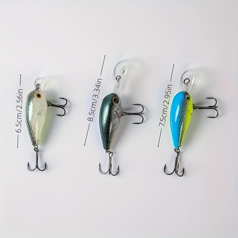 5pcs Bionic Fishing Lure Hard Bait With Treble Hook