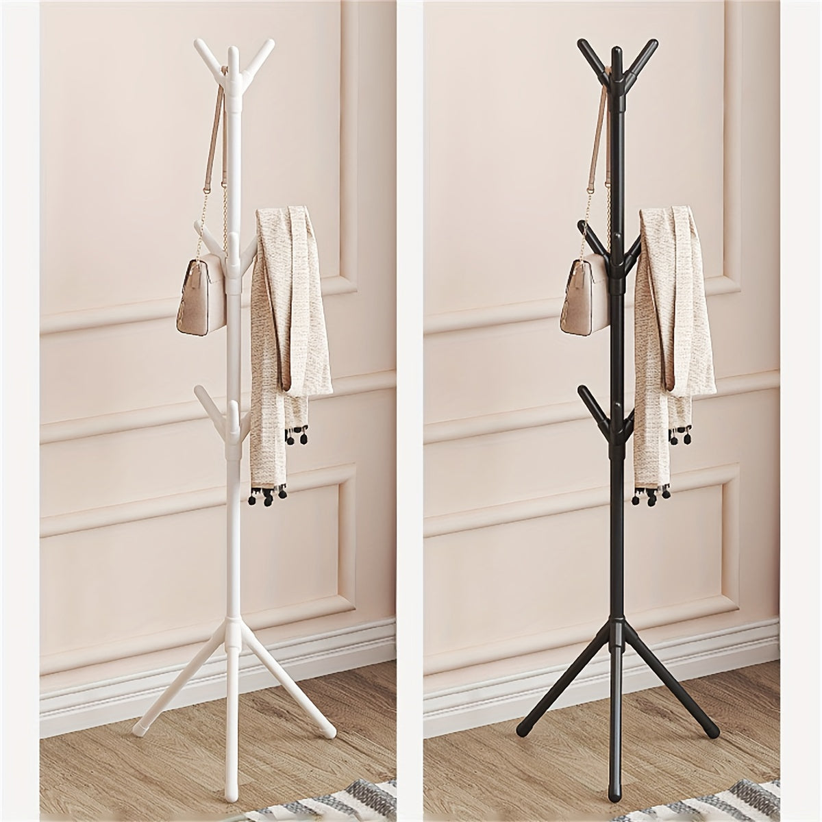Easy Assemble Freestanding Coat Rack Iron Bedroom Hallway Creative Vertical