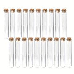 20pcs 25ml Clear Glass Test Tubes with Cork Stoppers for Scientific Experiments