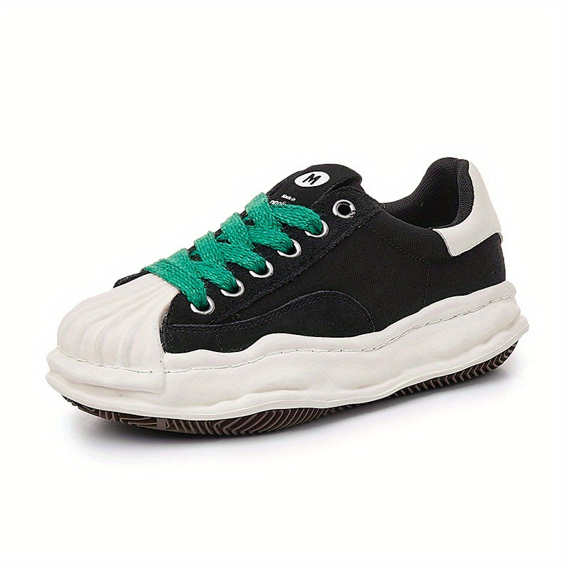 Women's Thick Bottom Skate Shoes Comfortable And Breathable Lace Up Sport Shoes