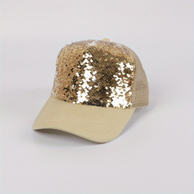 Magic Sequin Cotton Adjustable Summer Mens Peaked Cap