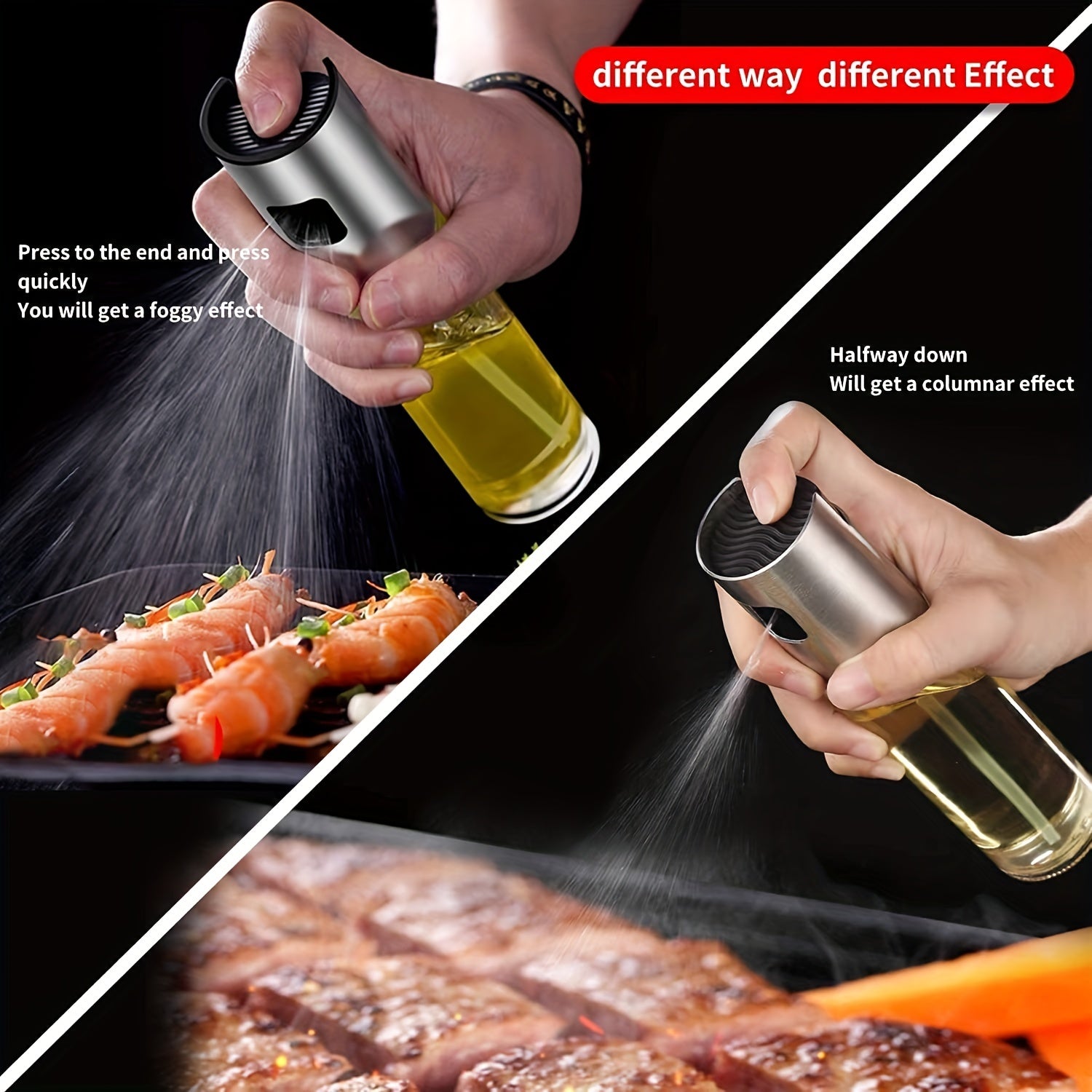 Glass Sprayer with Brush and Funnel Set for Air Fryer
