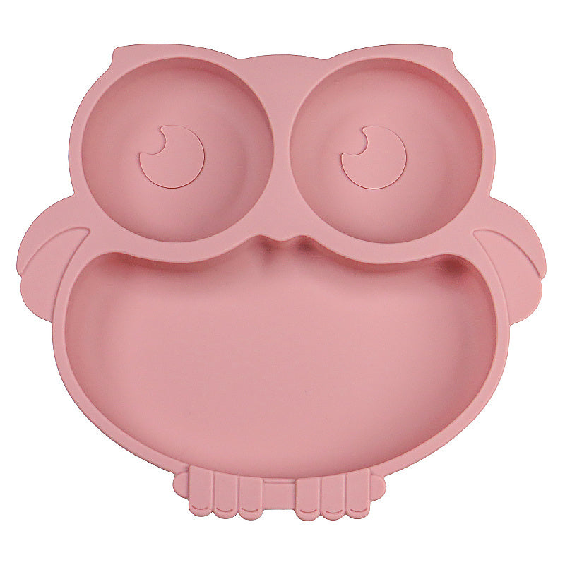 Silicone Children's Dinner Plate Owl Dinner Plate Food Supplement Tableware