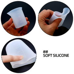 6 Pcs 100mL Silicone Measuring Cups for Epoxy Resin Jewelry Making DIY Glue Tool