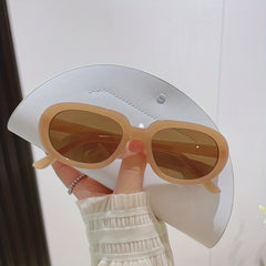 Vintage 90s Oval Sunglasses Women Unisex Tiny Narrow Tinted Glasses