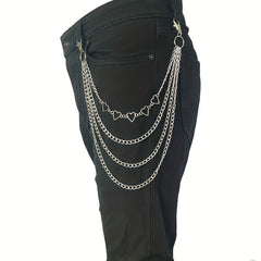 Heart Layer Metal Chain Pants Chain Men's Waist Chain Y2K