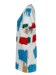 Colorful Graffiti Print Lounge Dress Crew Neck Tank Home Dress