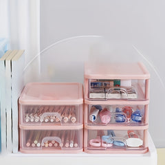 Plastic Drawer Storage Box Organizer Cosmetics Makeup Office Desk