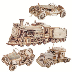 3D Wooden Car Model Making Kit Toy DIY Scale Mechanical Car Model Puzzle