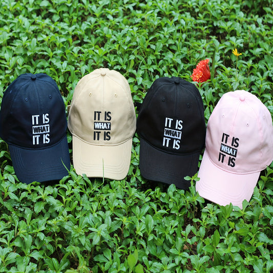 IT IS WHAT IT IS Embroidered Baseball Cap Soft Outdoor Hat Hip Hop Cap Dad Hat