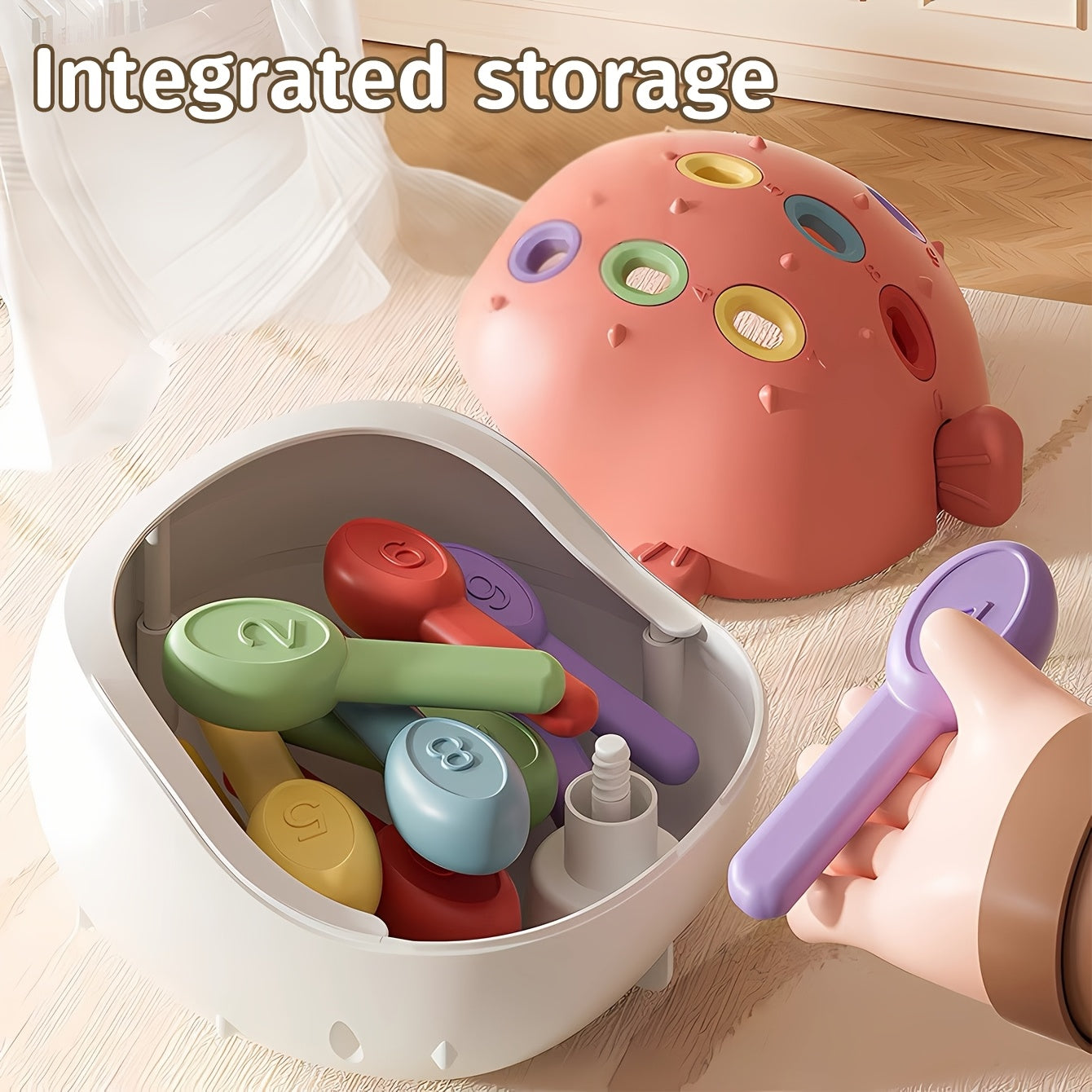 Cartoon Shape Match Puzzle Toy w/ Storage Sticks