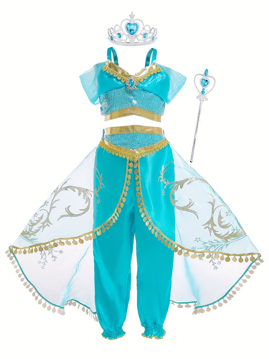 3pcs Girls Halloween Costume Princess Dress Up Cosplay Fancy Party Outfits