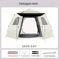 Durable Waterproof Camping Tent with Two Doors and Four Windows