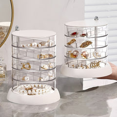 Rotatable 5-Layer Jewelry Organizer Box with Lid