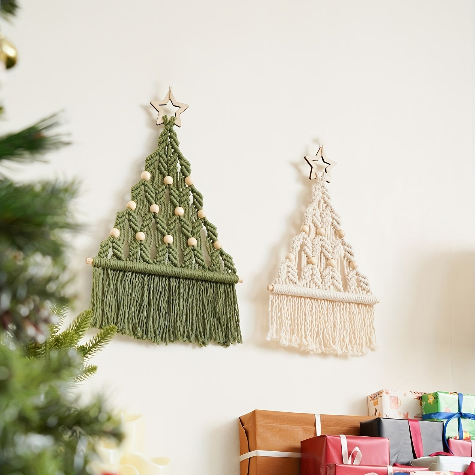 2pcs set Woven Christmas Tree DIY Kit for Family and Friends