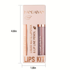 Non Stick Cup Lip Gloss and Lip Liner Combo Set