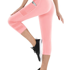 High Waist Cropped Leggings With Pocket