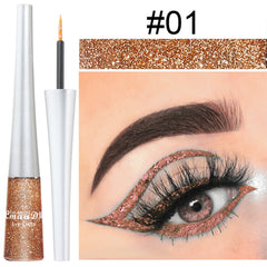 Waterproof Glitter Metallic Liquid Eyeliner Pencil Long Lasting Eye Makeup