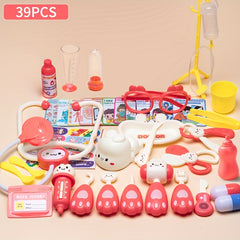 39pcs Doctor Role Play Game Set with Stethoscope Syringe Dental Tools