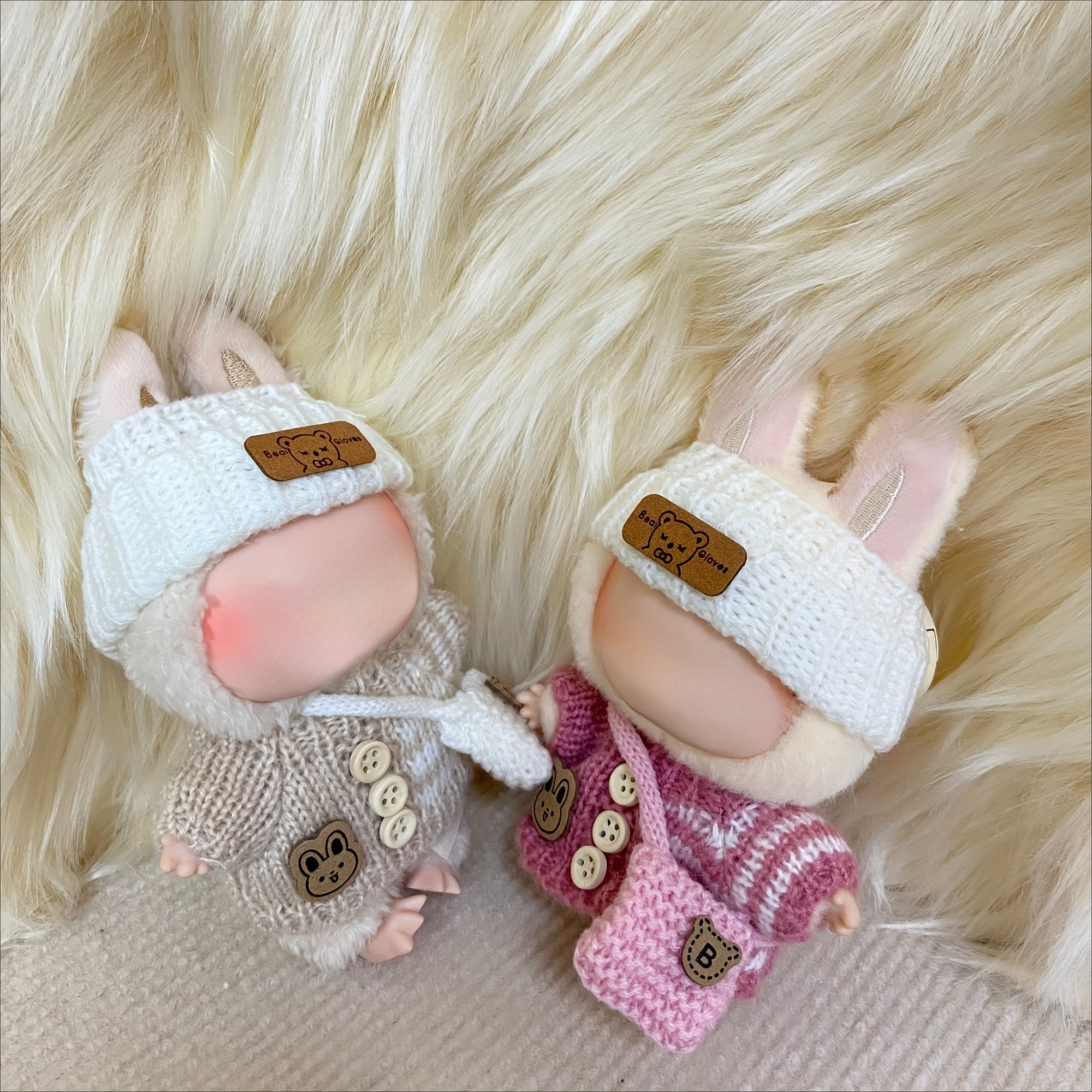 Doll Clothing Accessories Set Hat Bag Clothes 3pcs Set for LABU 15 BUBU Dolls
