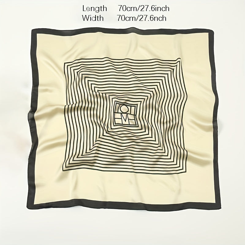 Geometric Silk 27 Square Scarf Lightweight Silk Neck Scarfs Bandana