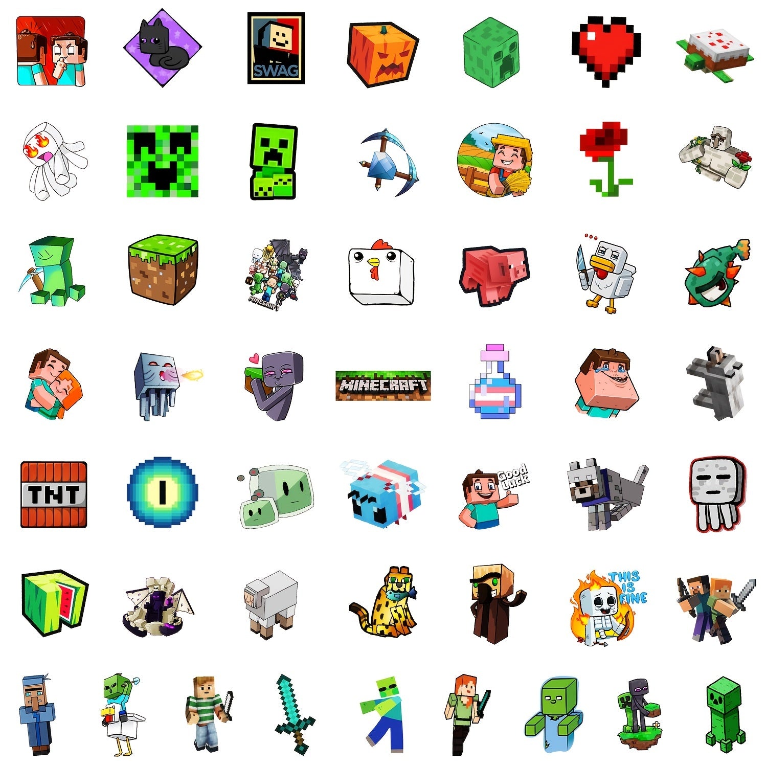50pcs Video Game Doodle Waterproof Stickers - DIY Funny Creative Toys