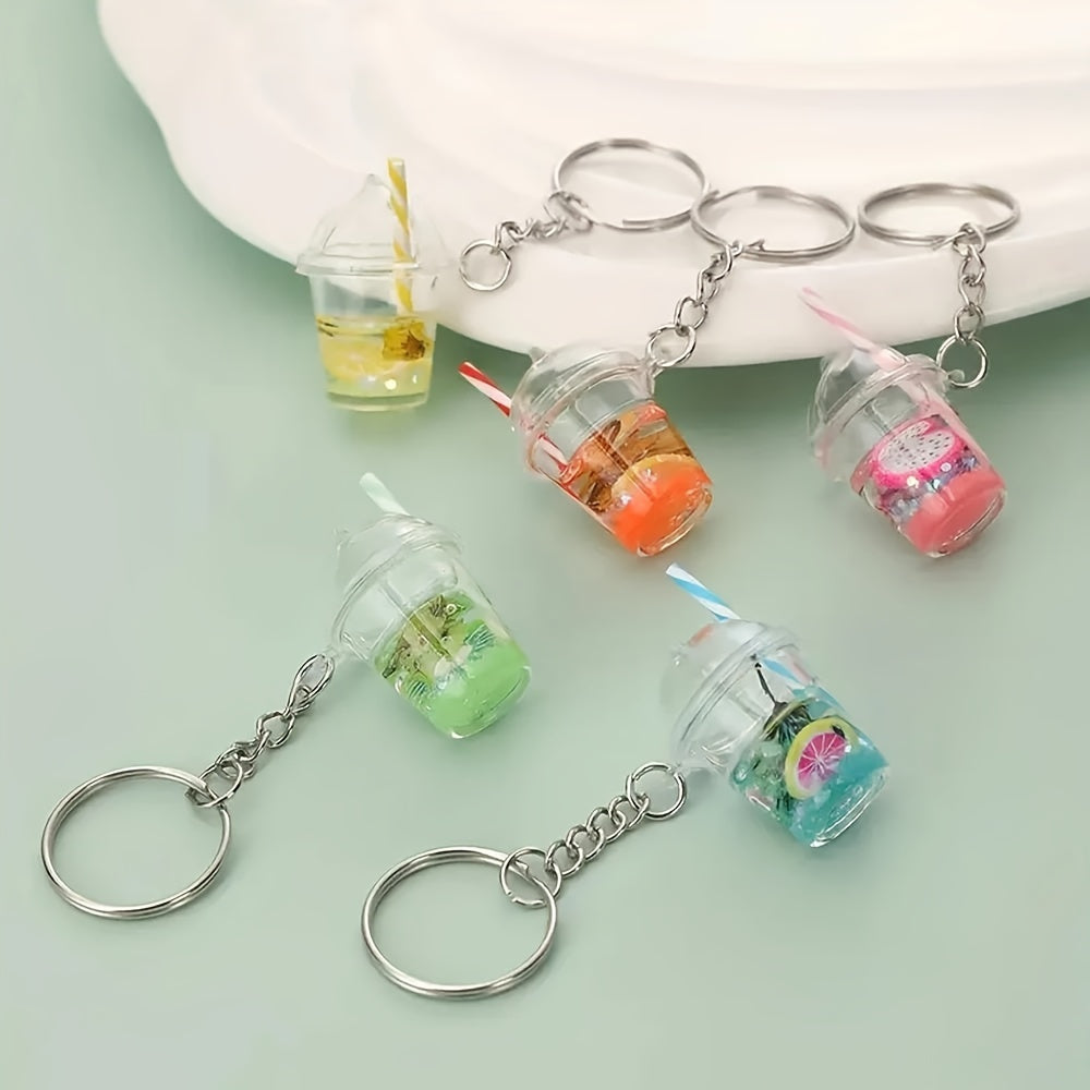 Luminous Bubble Tea Keychain Acrylic Charm for Women
