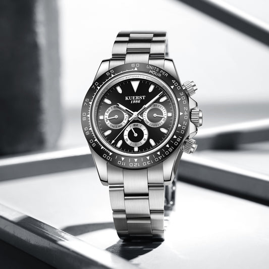 KUERST Ceramic Circle Waterproof Luminous Mechanical Watch