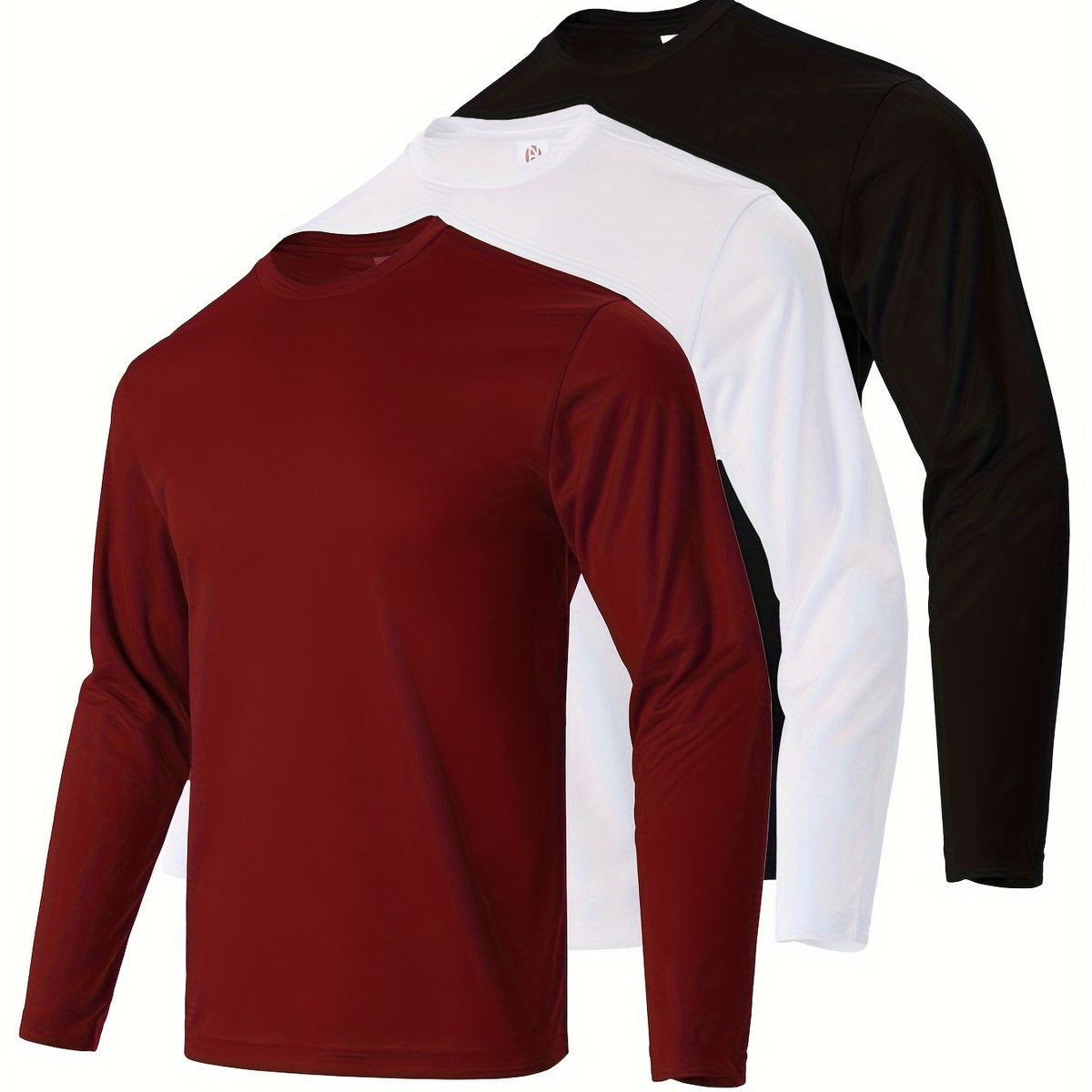 Men's Solid Long Sleeve T-Shirt Quick Dry Moisture Wicking