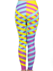 Block Stretchy Long Length Leggings High Waist Leggings