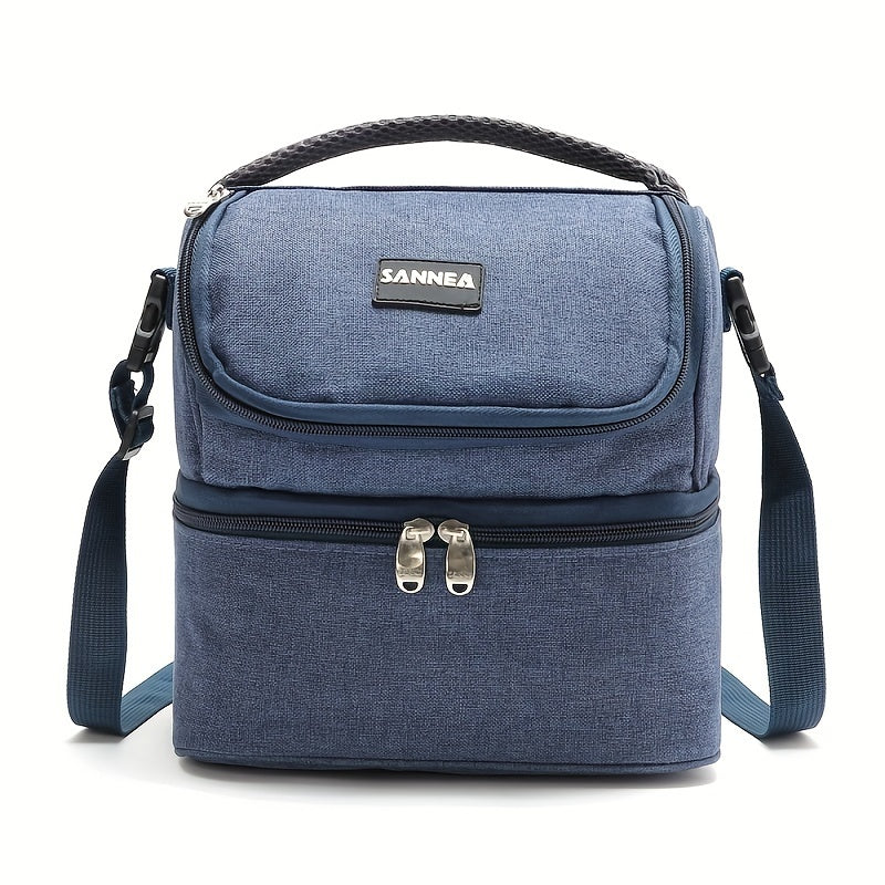Double Layer Insulated Bento Bag for Picnic Camping Beach