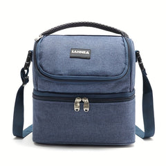 Double Layer Insulated Bento Bag for Picnic Camping Beach