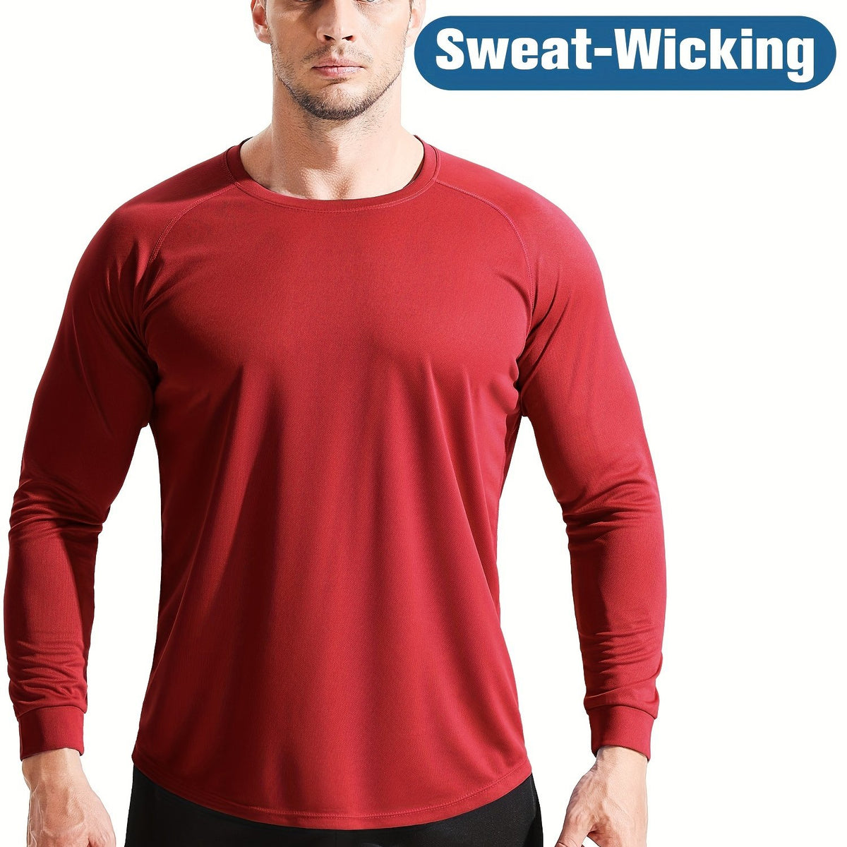 Men's Long Sleeve Mesh Running Shirt Fast Drying Top