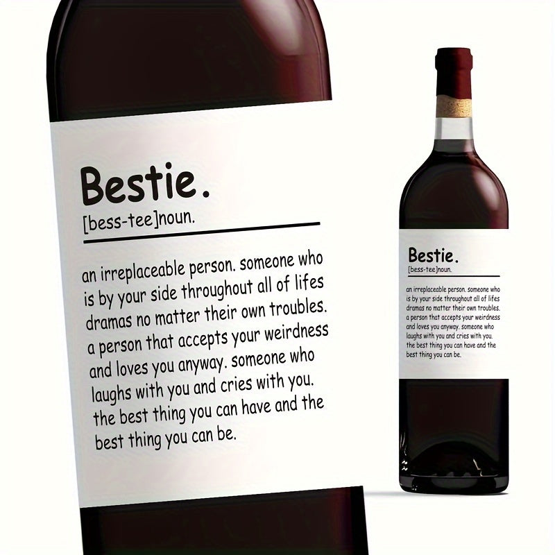 6pcs Funny Happy Birthday Wine Bottle Stickers For Friends, Self Adhesive