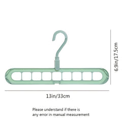 Multifunctional Clothes Hanger Storage Rack 9 Holes Plastic Drying Rack