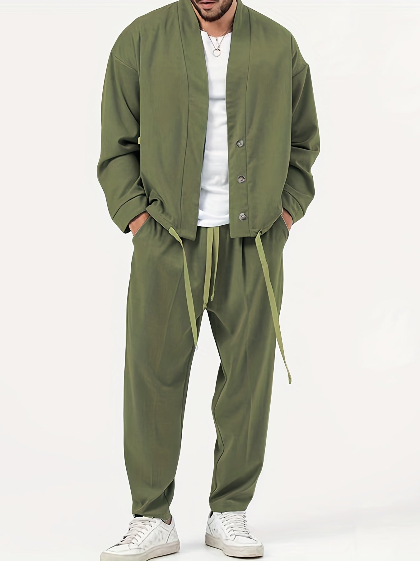 Men's 2 Piece Casual Jacket & Sweatpants Set for Spring Autumn