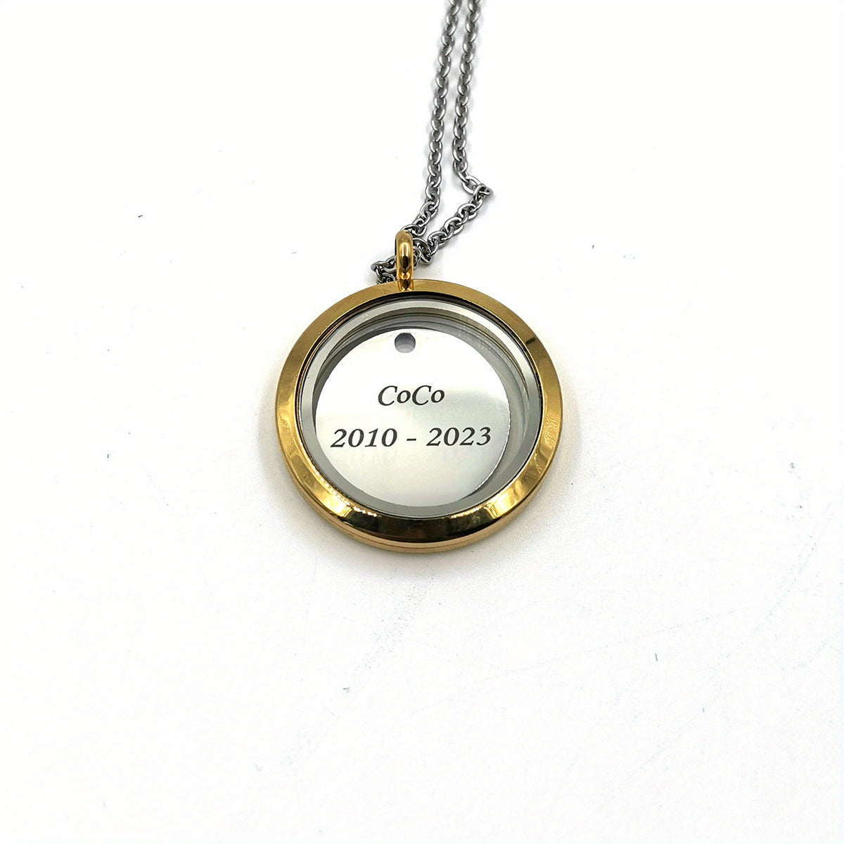 Customized Pet Memorial Pendant Engrave Name Plate Screw Cap Pet Hair