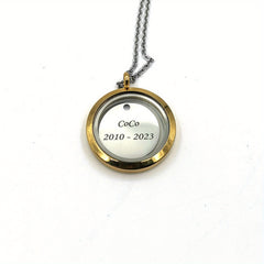 Customized Pet Memorial Pendant Engrave Name Plate Screw Cap Pet Hair