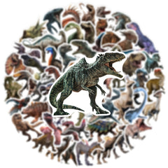Dinosaur Doodle Stickers 50pcs Waterproof Decals for Laptop Water Bottles Helmet