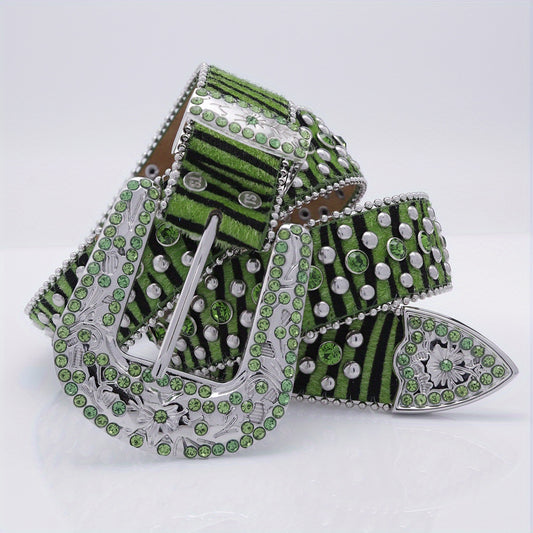 Rhinestone Flower Unisex Belt Jeans Artificial Diamond Belt